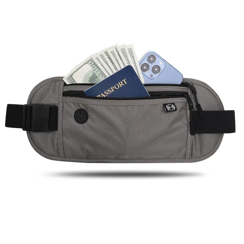 Travel Money Belt - Slim Passport Holder Wallet RFID Blocking Travel Pouch to Protect Cash, Credit Cards and Travel Documents