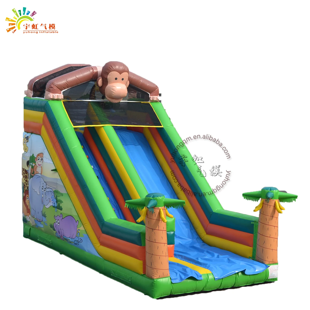 Monkey design inflatable dry slide commercial inflatable playground slide outdoor large adult inflatable slides