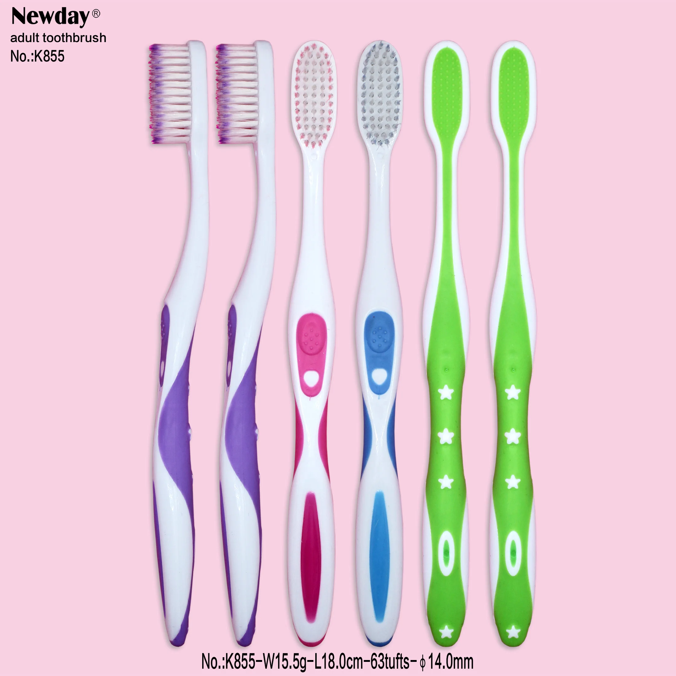 
Soft Bristled Adult Toothbrushes with Tongue Cleaner Oral Care High Densive Bristles Good Cleaning Effect 