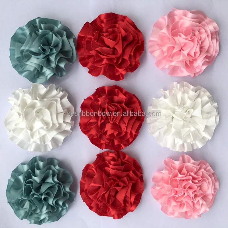 Custom high quality carnation ribbon flower decorative for dress