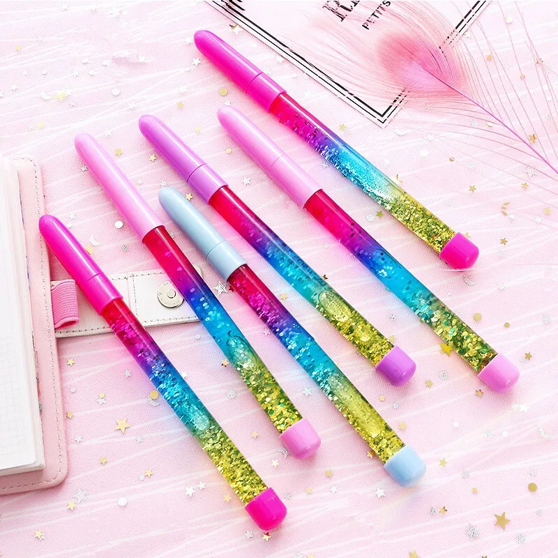 2020 Creative Vivide Custom Liquid Filled glitter floating ball pen,Fairy Sparkle Pen