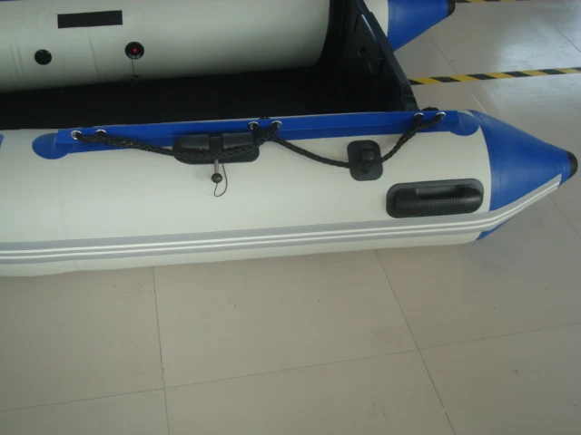 CE PVC 2.3m 230 inflatable white blue small fishing houseboat aluminum boat