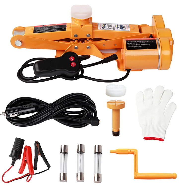 
Chinese Supplier Professional CE ISO DC12V 3T Portable Electric Scissors Car Jack and Impact Wrench for Replace Tire 