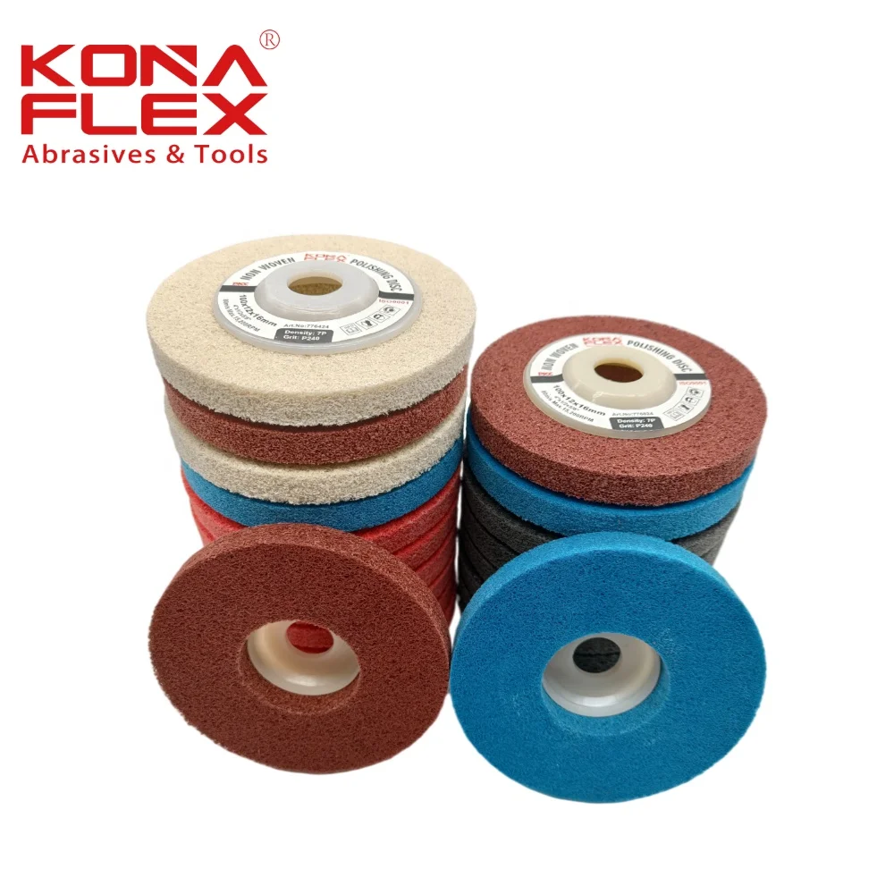 konaflex Non Woven Nylon Polishing Disc Abrasive Matt Disc With Plastic Cover For Metal&SS.ST