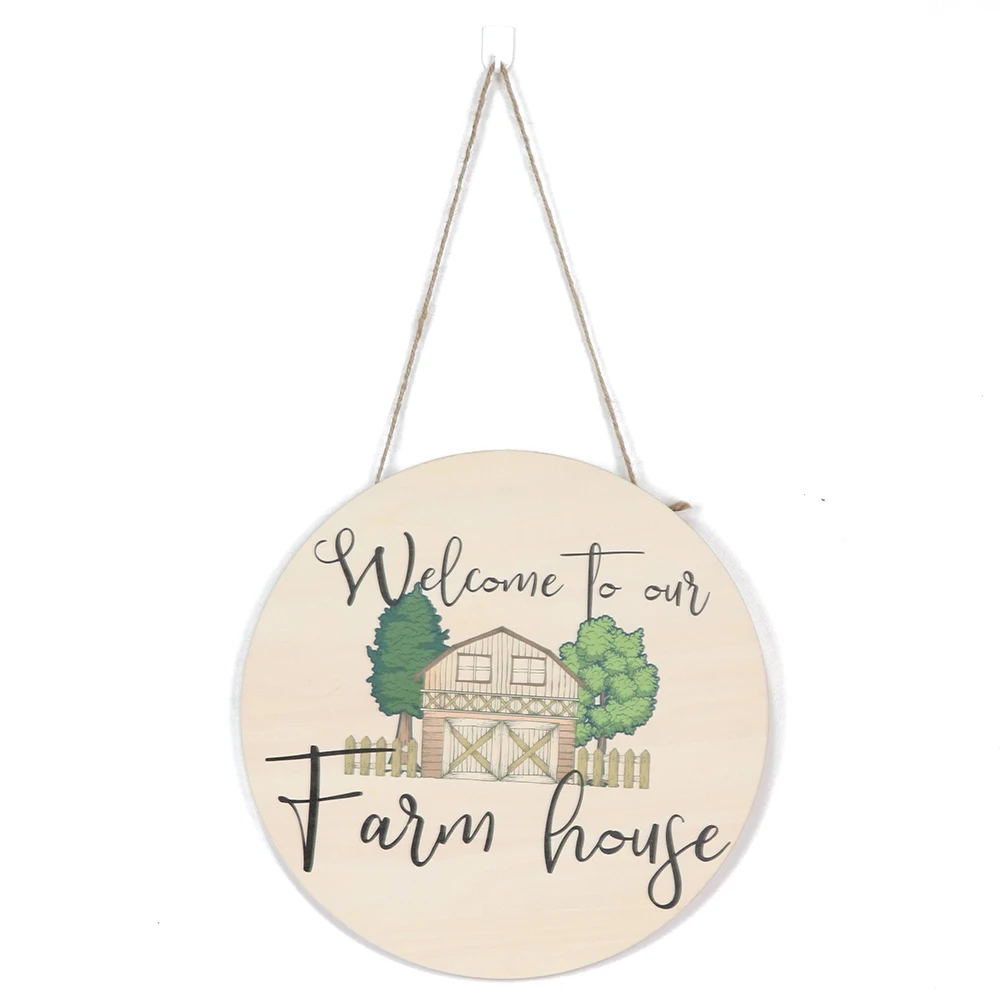 Custom Wooden Welcome Letters Door plate Hanging Wooden Wreaths Hanging Sign Board