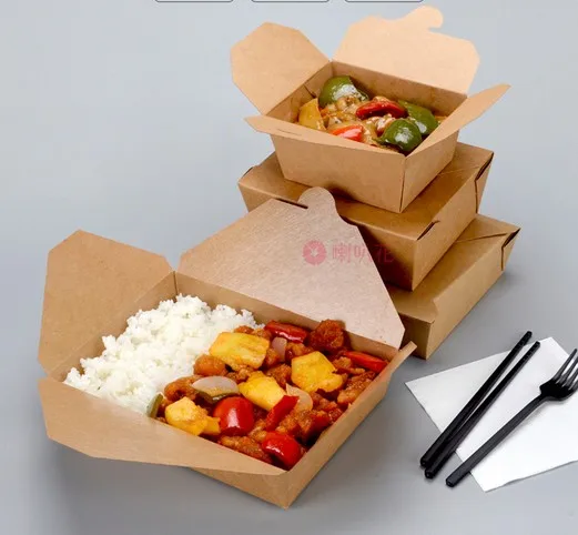 full automatic Kraft packaging food salad take away box making machine