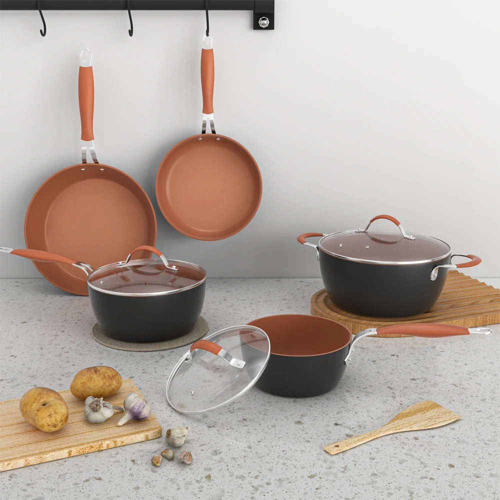 9 шт., набор из прессованной алюминиевой посуды