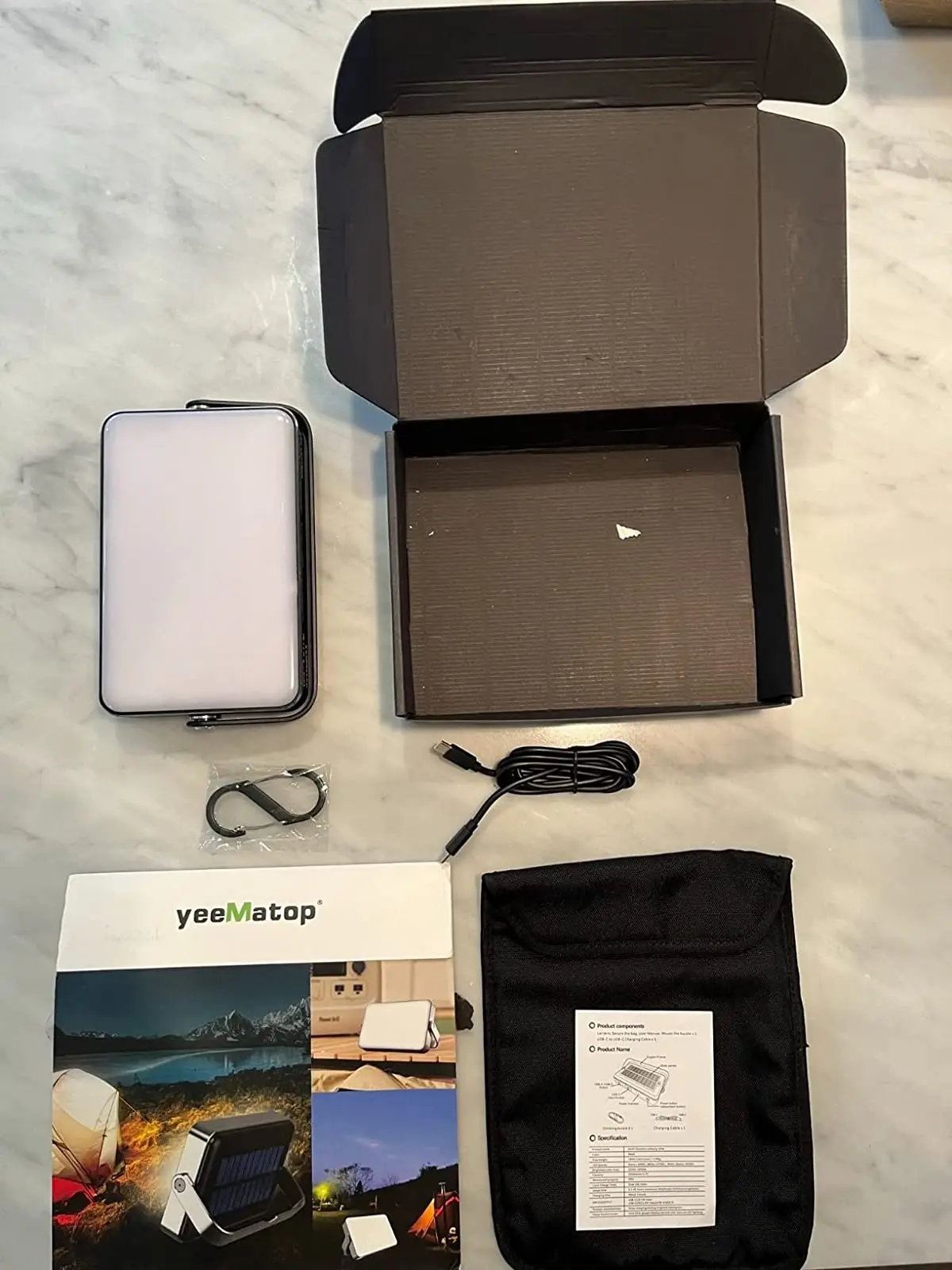 Solar Multifunctional IP65 Waterproof Mini Rechargeable Camping Lamp LED light  Emergency lantern Charging for Mobile Phones