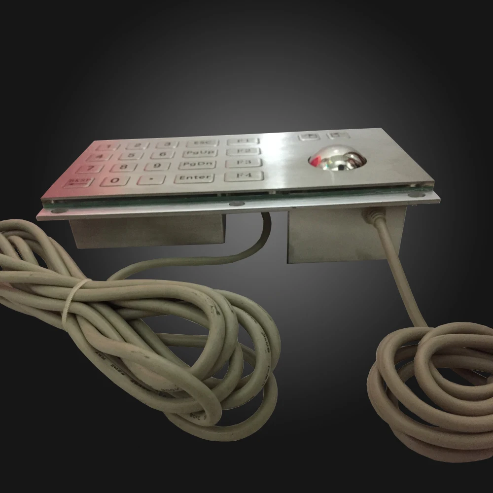 20 keys stainless steel metal keypad with trackball