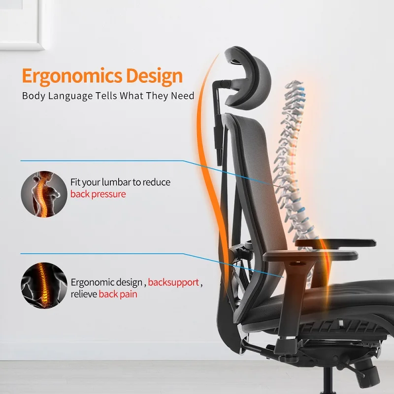 
HUASHI Manufacturer Commercial Furniture 3D Adjustable Mesh Chair Ergonomic High Back Office Chair 