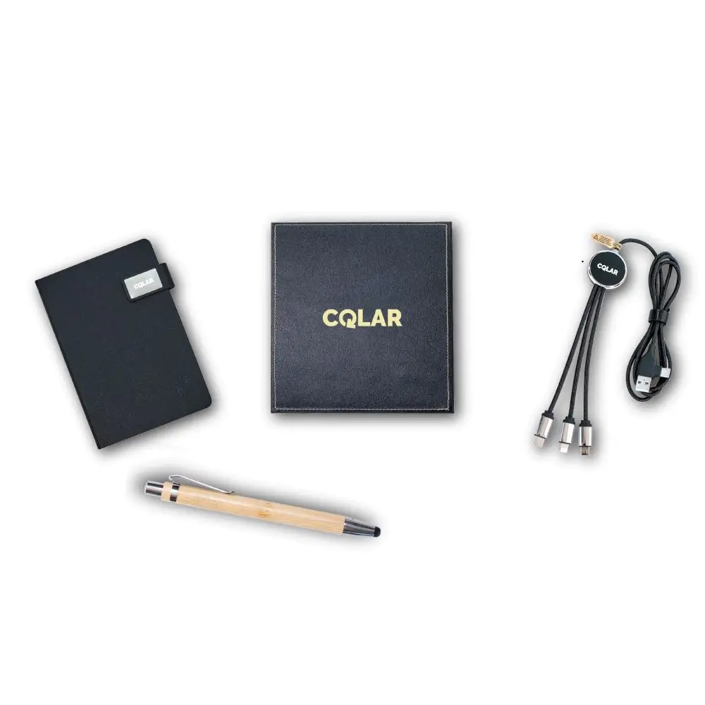 Factory  Hot produces A5 NFC Notebook Charging cable with Bamboo Gel&Stylus pen Gift Set