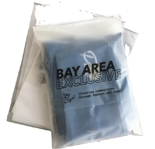 Recyclable Custom Frosted PE Poly Ziplock Tshirt Packaging Plastic Bag