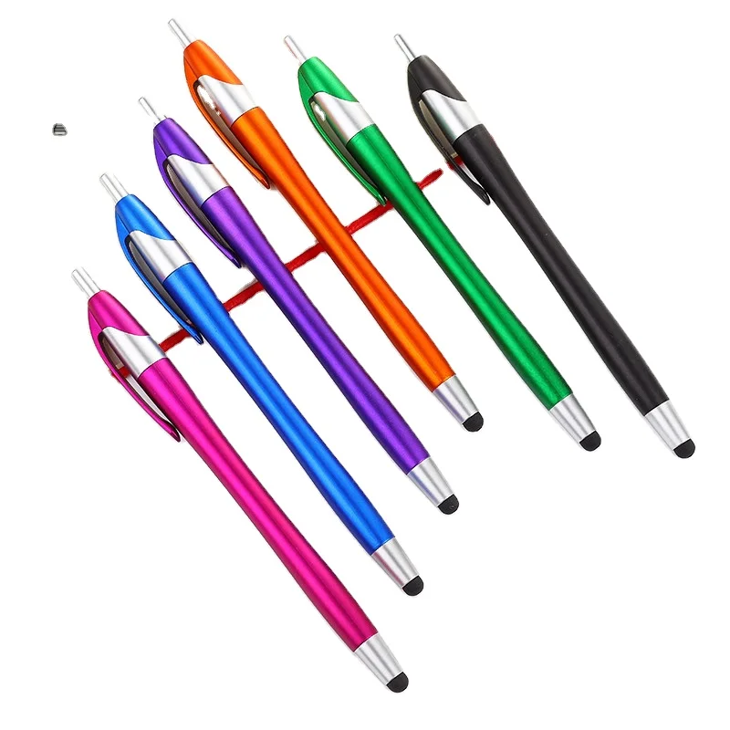 promotional plastic pen stylus pens logo imprintable custom slim pen with logo