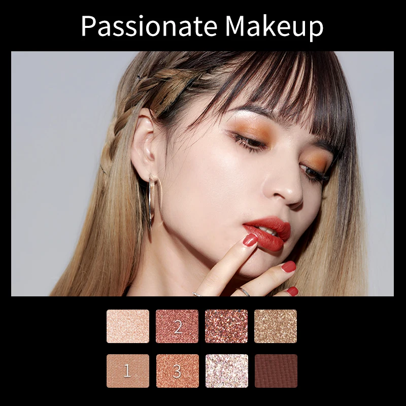 Colorkey качественные Роскошные органические веганские безжалостные 8 цветов 7 Блеск 1 матовый макияж тени для век