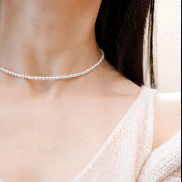 Fengzuan jewelry 2022 hot sale  2-3mm round white Baby pearl freshwater pearl strand DIY bracelet necklace jewelry production