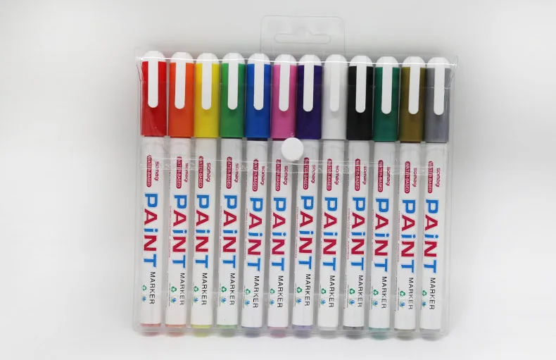 Factory supplier 12 colors 6mm nib custom water based paint marker munhwa pen set