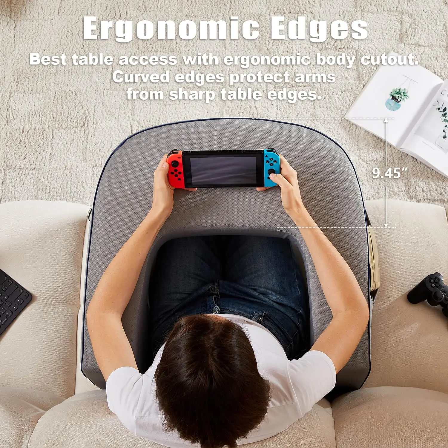 Other Function Big Fluffy Reading And Bed Arm Rest Pillows Relax Gaming Cushions Memory Foam Gaming Reading Pillow For Bed