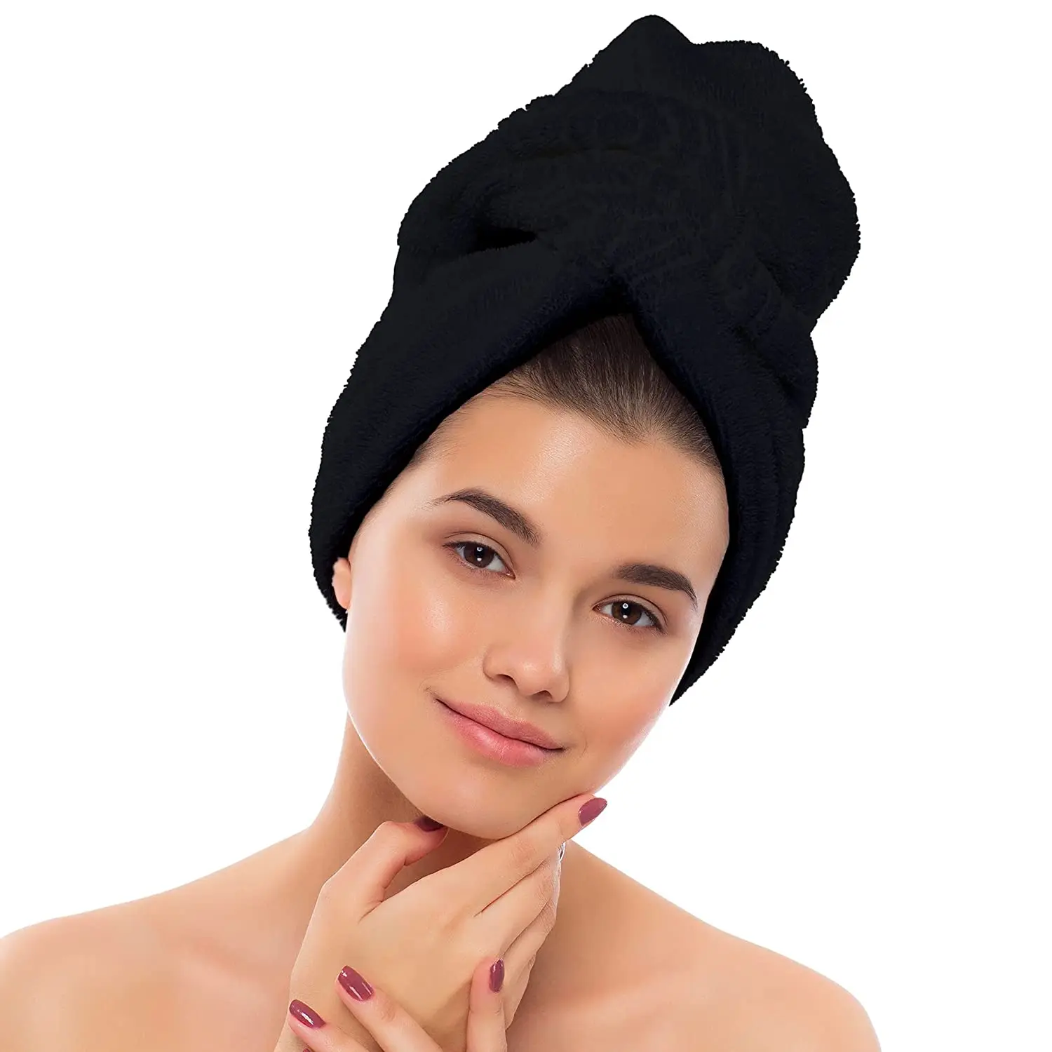 wholesale salon barber towel custom logo black Quick Dry towel 100% cotton