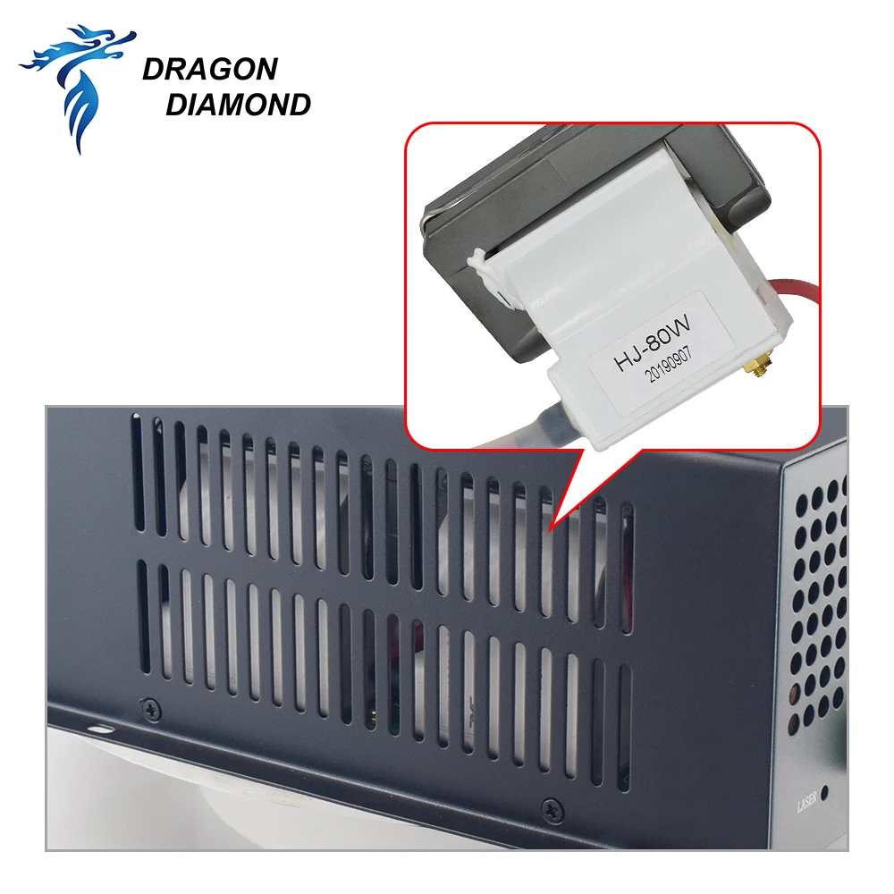 CO2 80W Laser Power Supply  High Voltage Flyback Transformer for Co2 Laser Machine Spare Parts Power Supply