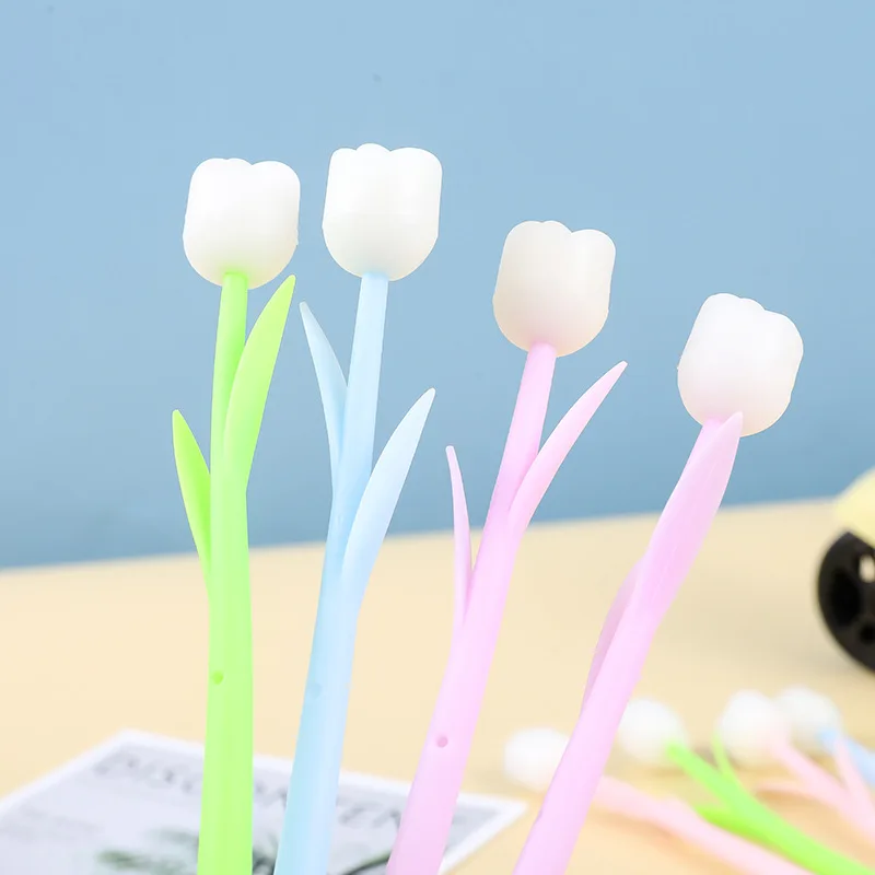 Cute Rose Design Gel Pen 0.5mm Black Ink Signature Pen Petals Change Color Under The Sun Gift Gel Pen For School