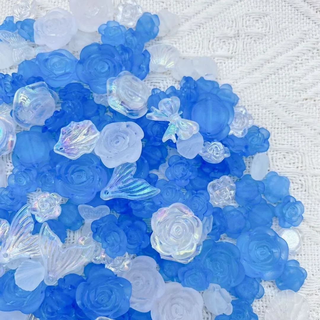 2023 Wholesale Hot Selling Acrylic Frosted Rose Flower Beads Mixed Styles For DIY Handmade accessories
