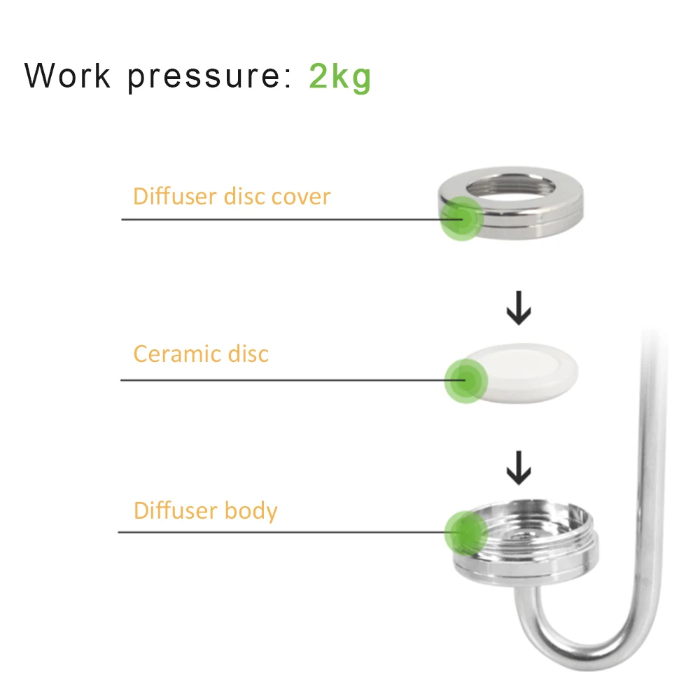 DEM S05-01-70A 70MM Aquarium Stainless Steel Non-Return CO2  Diffuser Fish Tank  Water Plant Carbon Dioxide Atomizer With Sucker