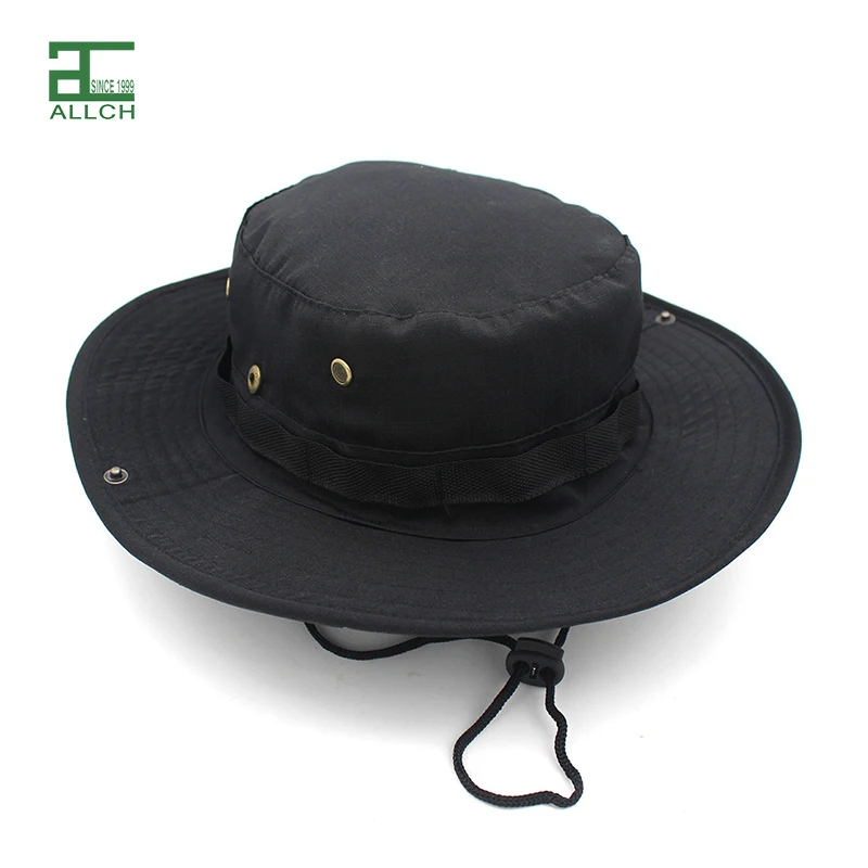 Custom Logo Waterproof Fishing Boonie Bucket Hats UV Wide Brim Adjustable Fisherman Hat With Strings Sun Protection Caps For Men