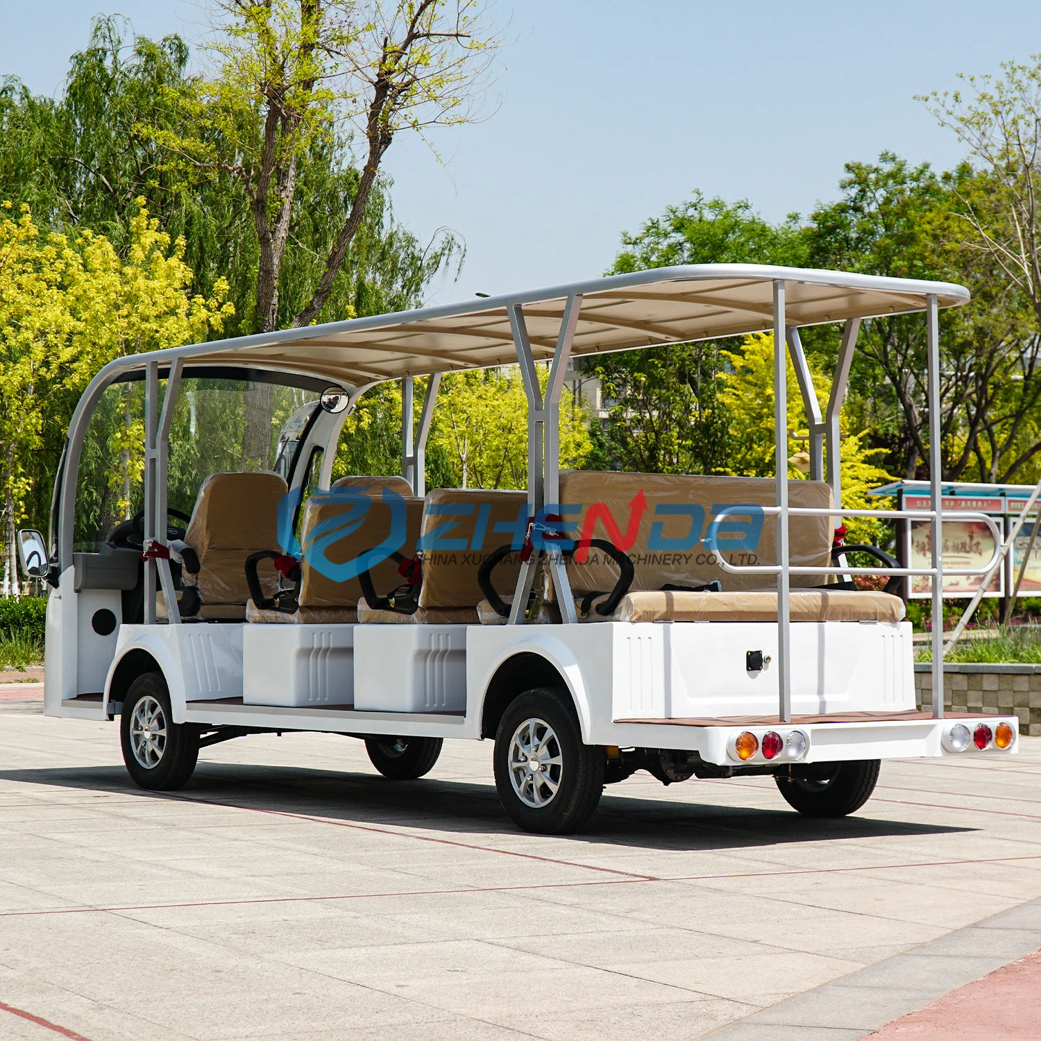 China 14 Seater Electric Golf Cart for Sale 72V Lithium Customized 14 Seater Electric Shuttle Car