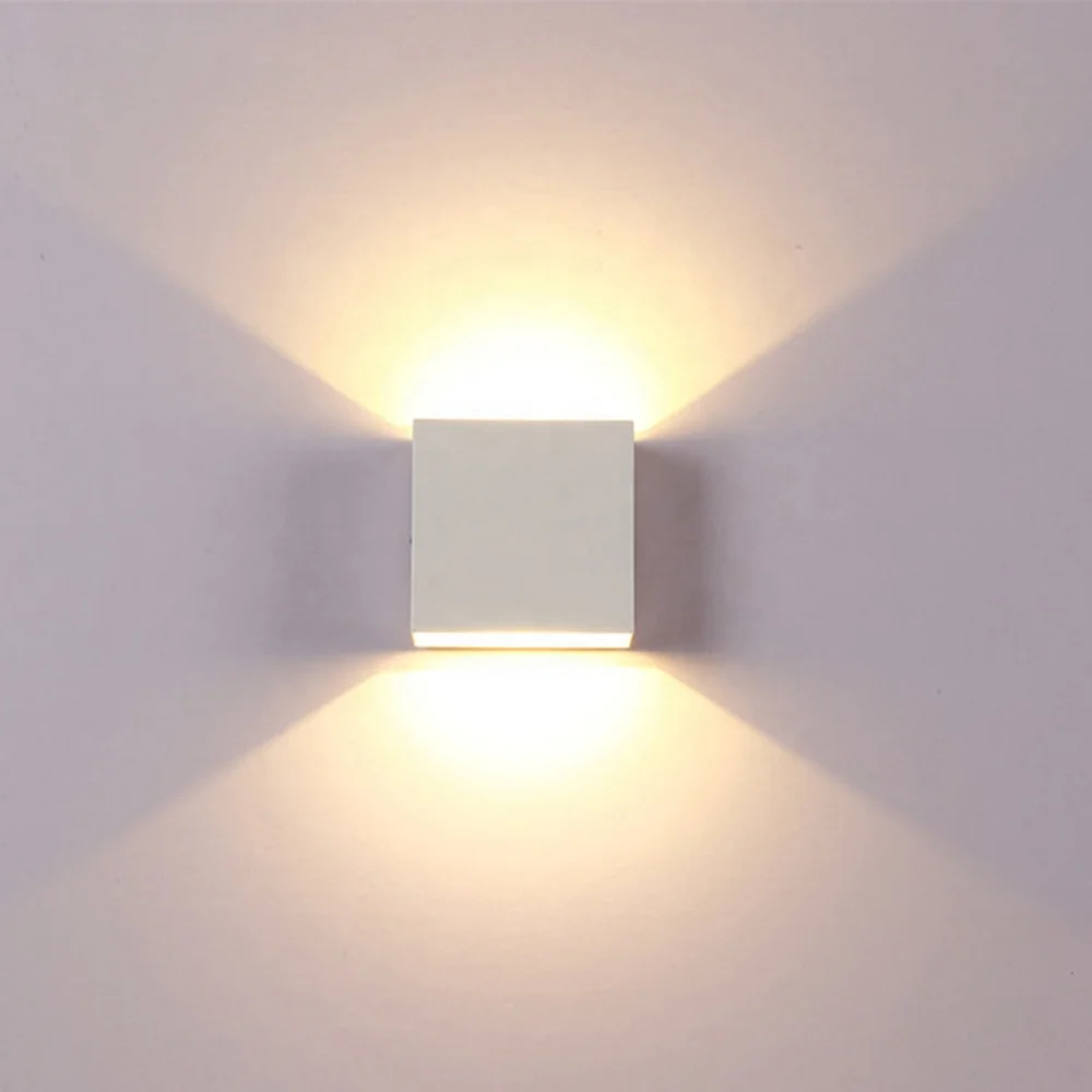 
LED Wall Lamp Dimmable Square Bedside Sconces 6W Indoor Lighting Fixture Living Room Study Stair Hotel Aisle Decor AC 110V 220V 