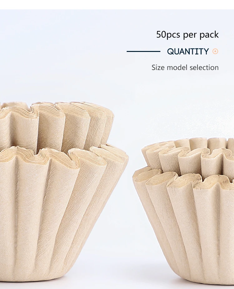 Wholesale High Quality Wood Color Pour Over Coffee Filter Natural Coffee Filter Paper