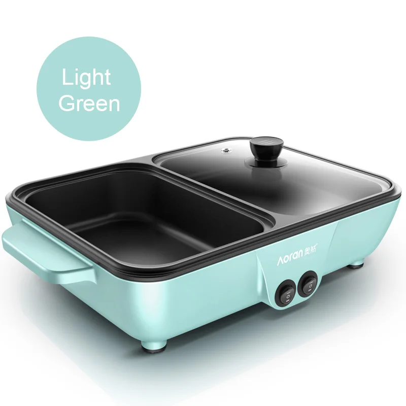 Литой алюминиевый портативный многофункциональный электрический горячий горшок, домашний электрический гриль для барбекю, горячий горшок