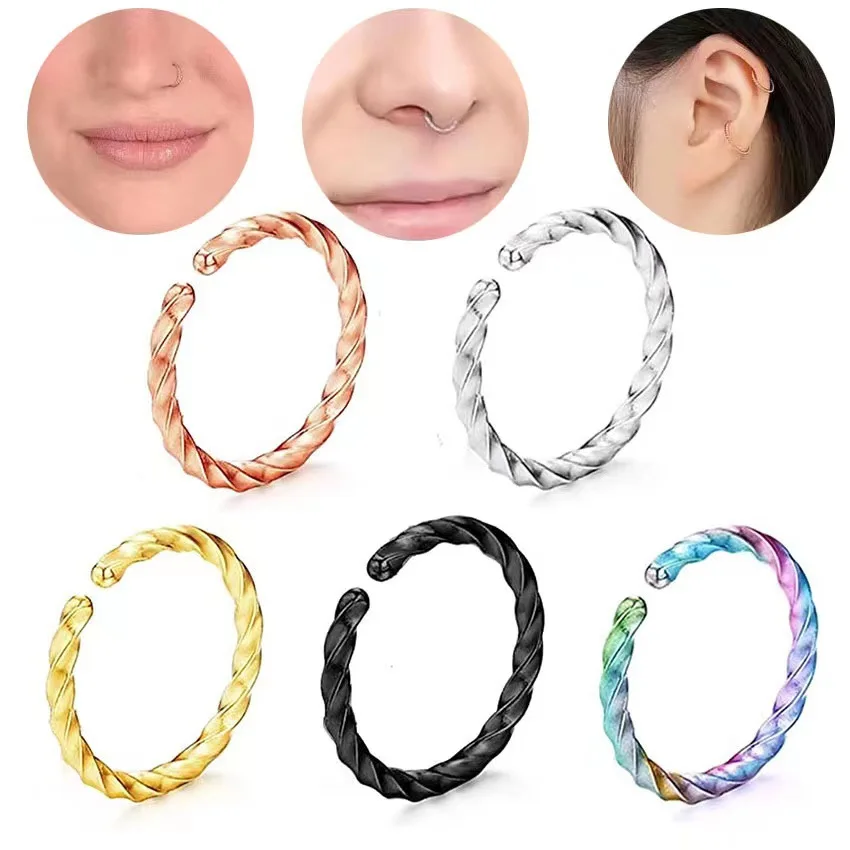 customizable Labret nipple Belly toe Belly button septum Fake nose rings Clip earringsfor women piercing jewelry