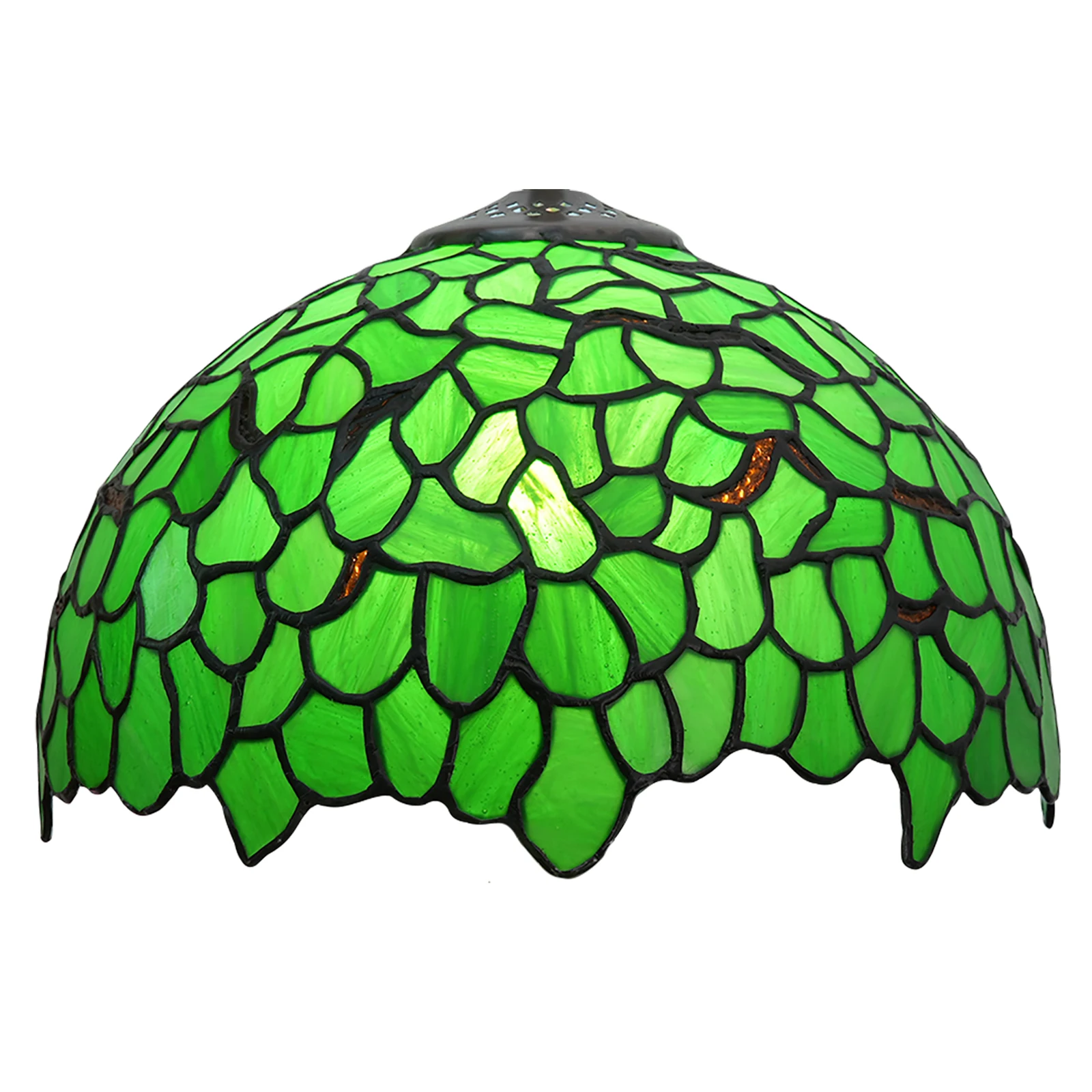 Green Stained Glass Wisteria Lampshade Replacement For Table Lamps Ceiling Fixture Pendant Hanging Light Home Office Decoration