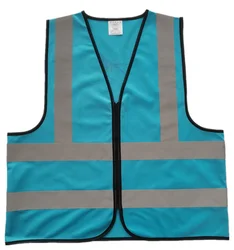 New Style High Visibility CE Blue Construction Safety Vest Road Reflective Safety Jacket China Manufacturer