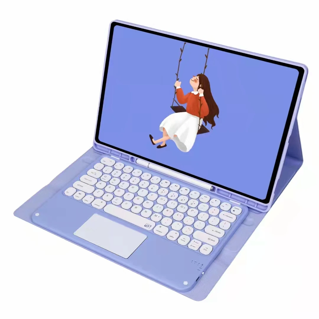 Wireless BT Touchpad Keyboard Tablet Case for Samsung Tab S8 ultra 14.6 inch with Pen Holder