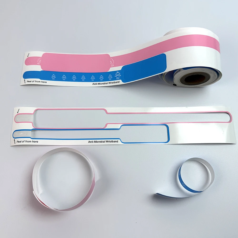 Top Selling Soft Bracelets 25mm*432mm 115 Sets One Roll for ZEBRA ZD410 ZT230 10035358-M1K Mother and Baby Matching Wristbands