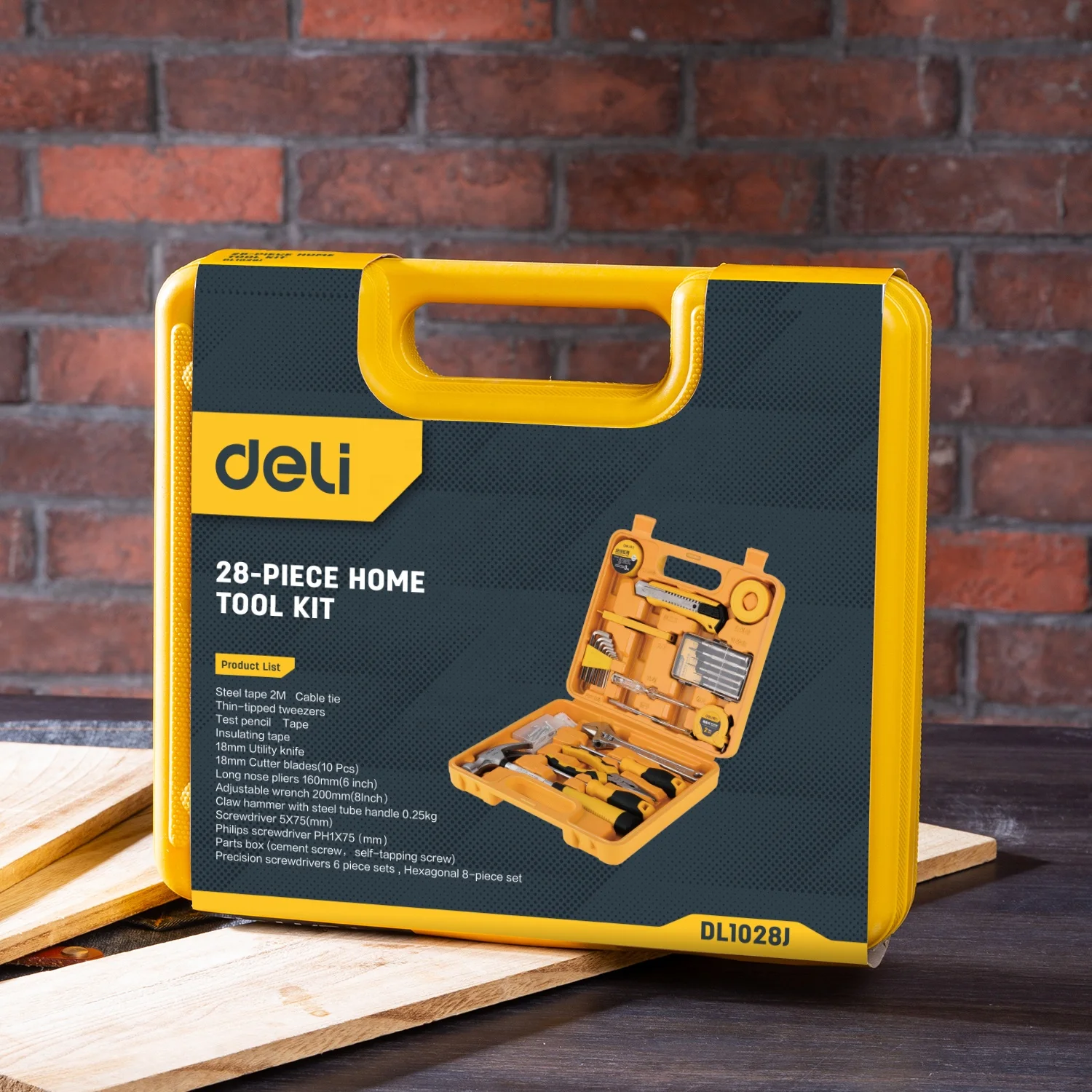 Deli EDL1028J 28 Pcs Household Construction Hand Tools Home Repair Tool Set Hard Case DIY 28PCS/SET 260*215*66MM 18.4KGS CN;CHO
