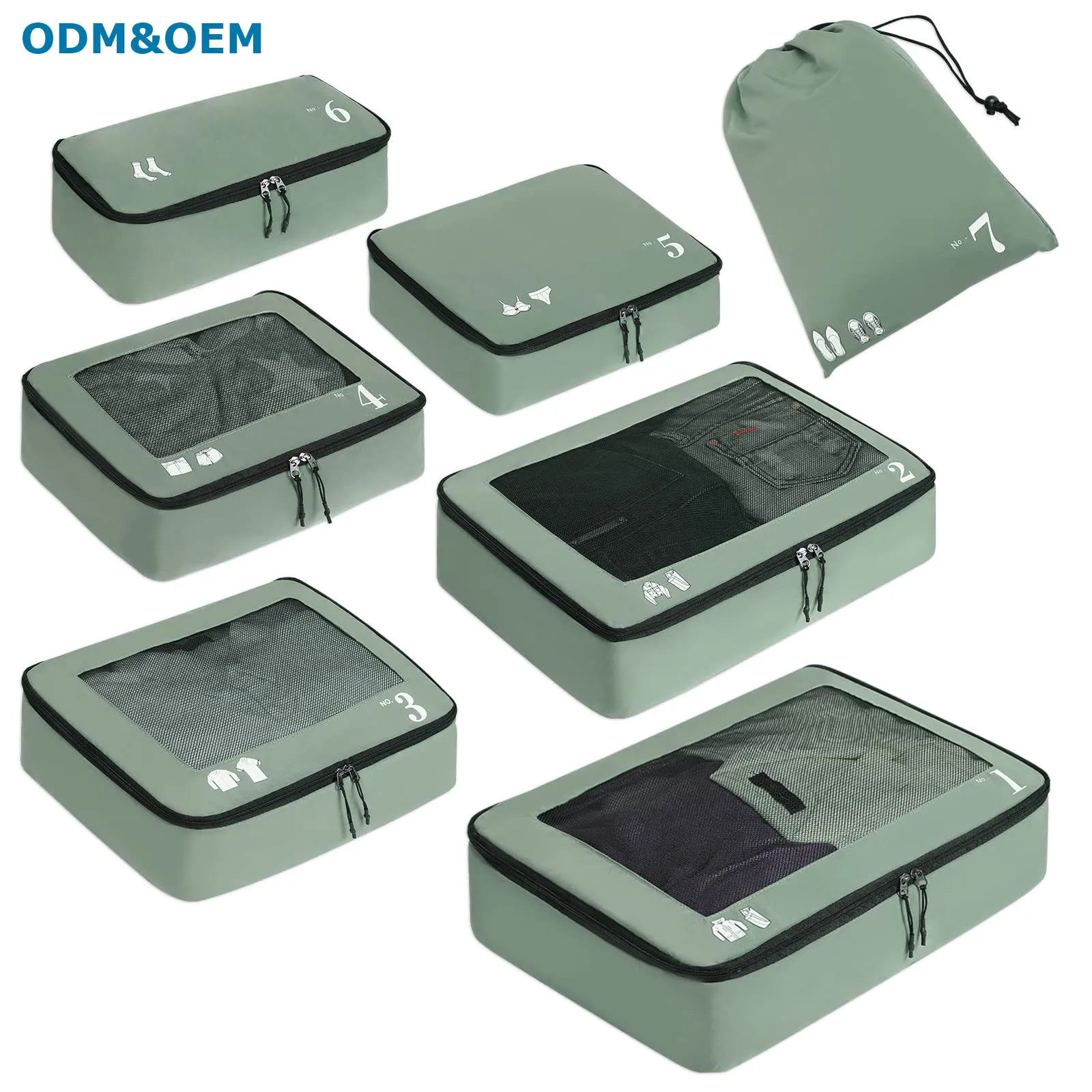 Packing Cubes Travel Luggage Organiser Set, Packing Cubes Compressie For Travel, Packing Cubes 7 Pcs