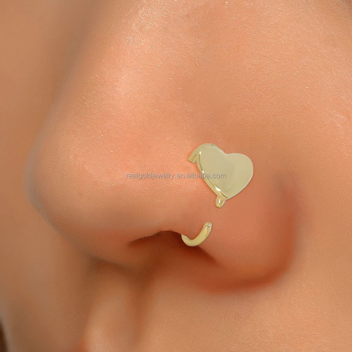 Minimalist Luxury 14K Pure Gold Nose Pin and Ear Cartilage Earring Clip AU585 Fine Jewelry with Zircon Stone Piercing Jewelry