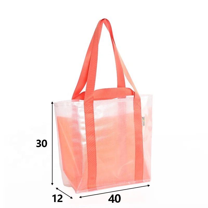 High capacity travel Beach bag clear tote transparent pvc divider Dry and wet separation waterproof transparent tote bag