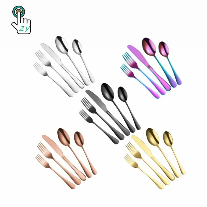Premium Mirror Polished Inox Silver Flatware Hotel Knife Spoon Fork Cutlery Set Stainless Steel