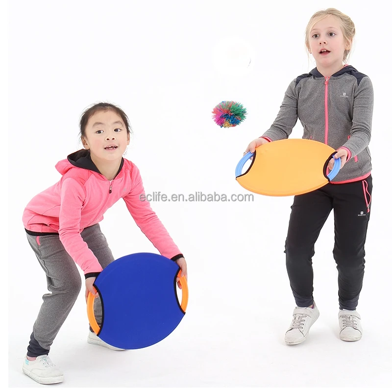 Parent Child Outdoor Toy Toss and Catch Ball Set For Kids Bouncy Flying Disc Paddle Ball Game