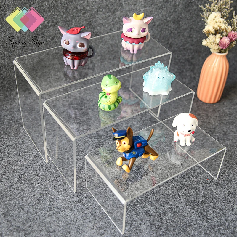 Spring Sign acrylic riser &display cubs white white acrylic display stage risers