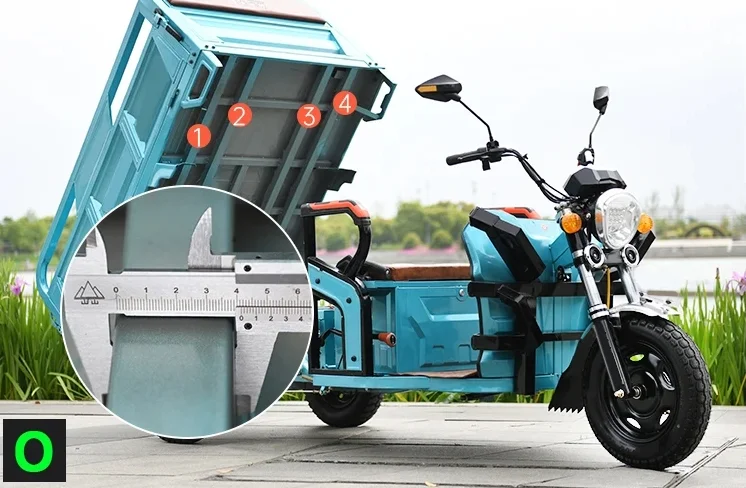 Heavy duty electric cargo vehicle 1500W high speed three wheel cargo bike truck cargo tricycle