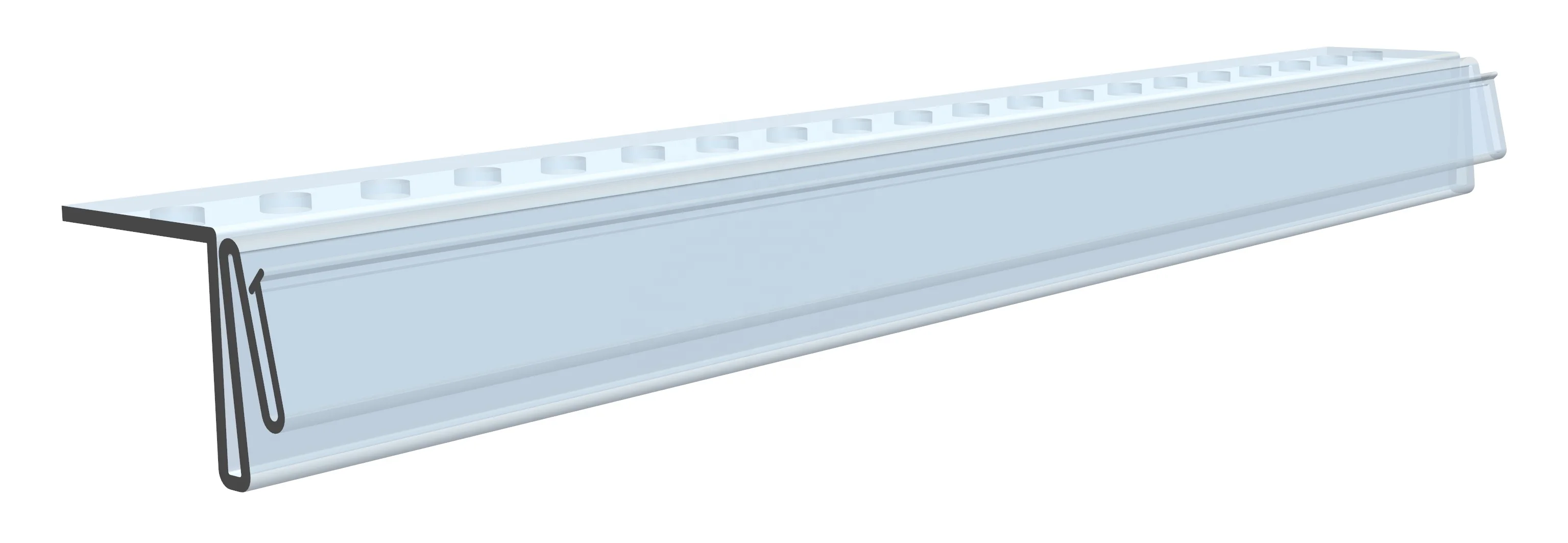 Customized Plastic PVC shelf talker with punched holes for electronic digital ESL rail for supermarket electronic shelf labels