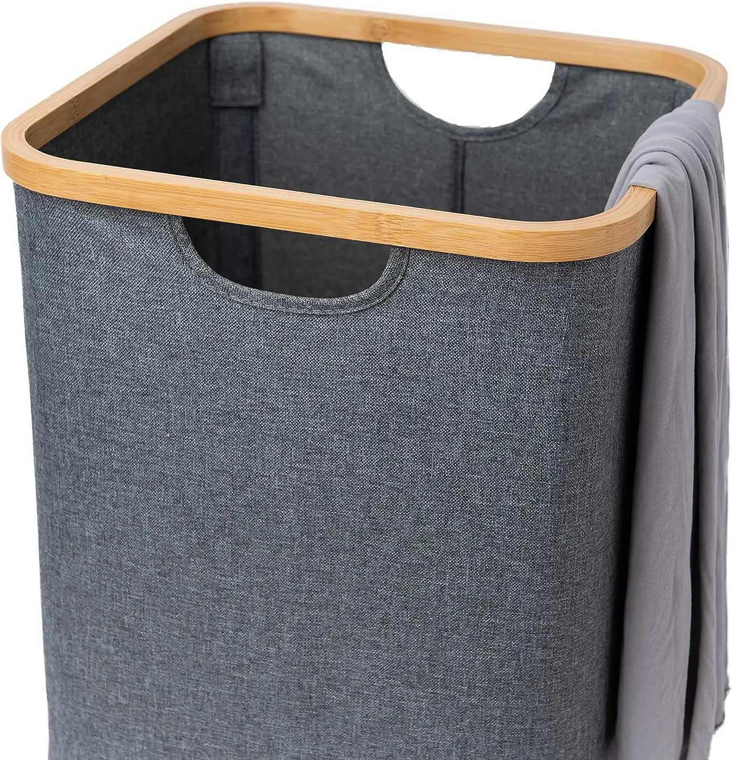 Combohome Foldable Laundry Clothing Storage Bags and Bins Dirty Clothes Household Laundry Hamper Bamboo Collapsible Basket