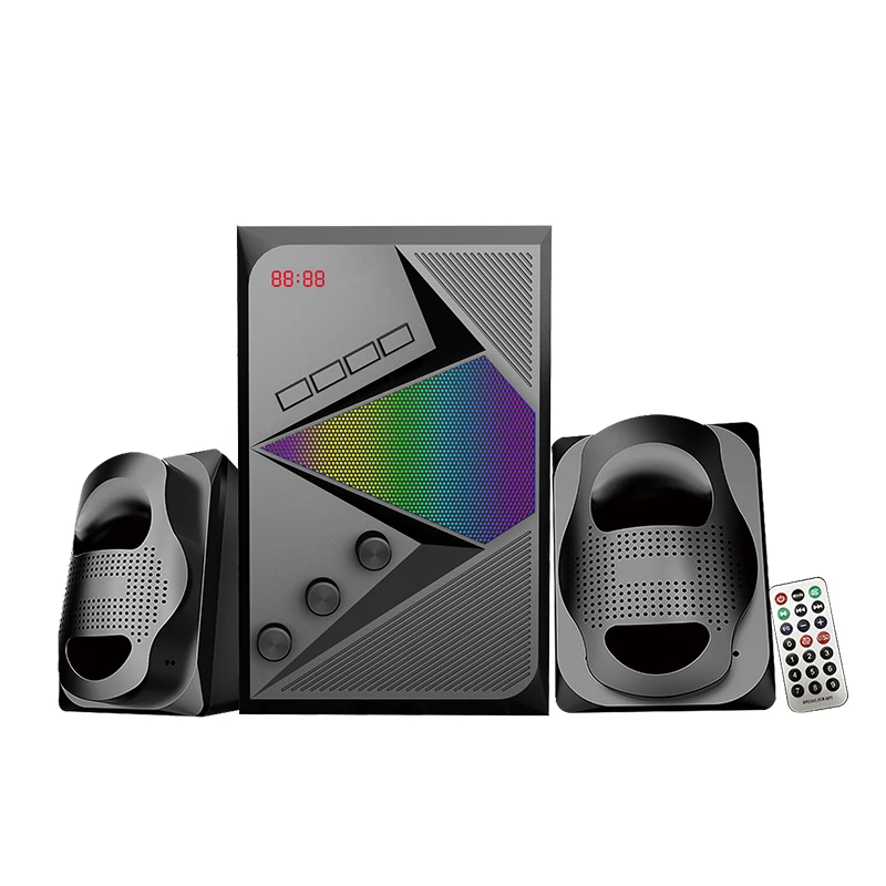 USB FM BT RGB большой бас мультимедийный 2,1 игровой компьютер ПК динамик