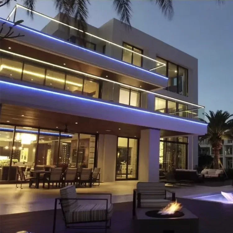  inox 316 staircase veranda banister stainless steel frameless u channel glass led light balustrade balcony handrail