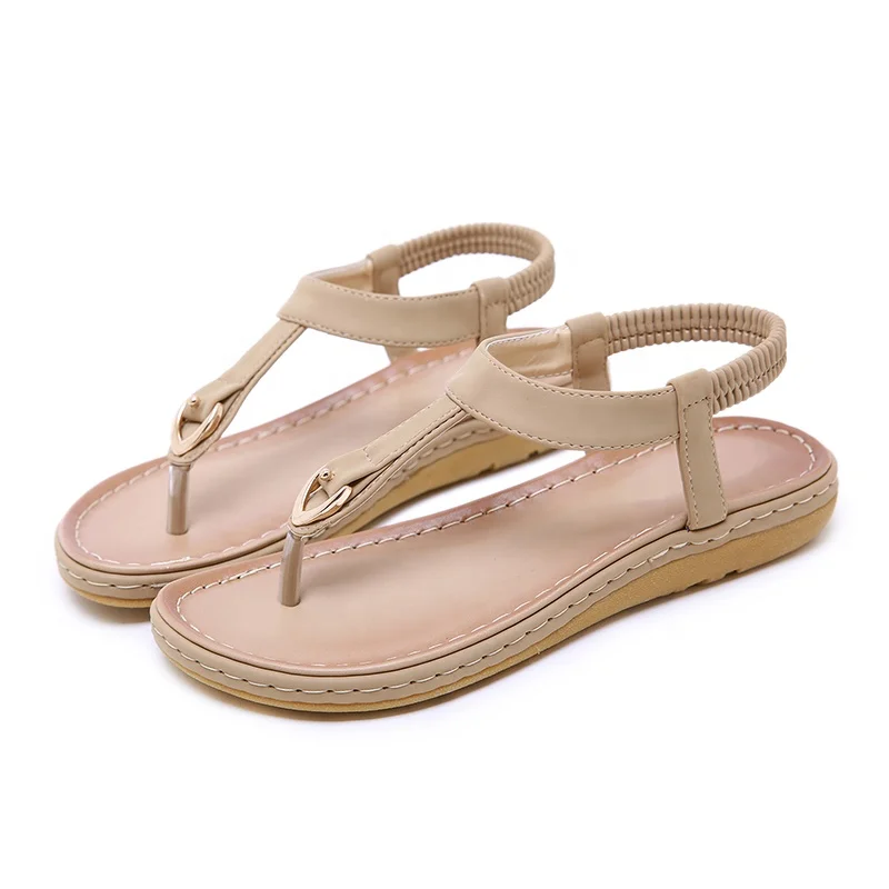 2019 Fashion Custom Soft Sole Comfortable Summer Women Femme Flats Sandals