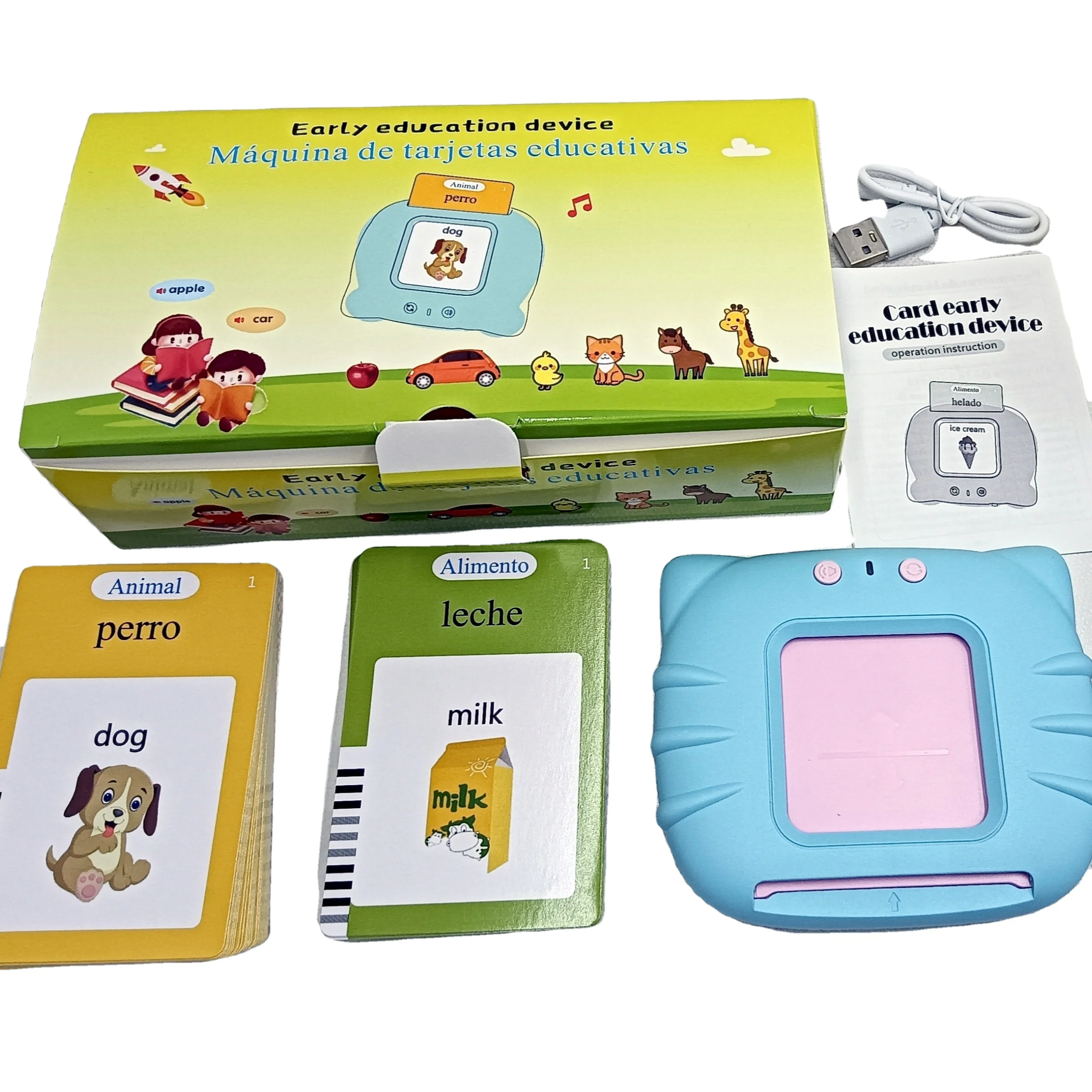 Chinese Portuguese Kids Learning Machine Educational Toys Flash Cards /cognitive Card Vocabulary